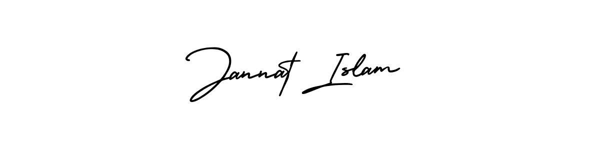 Make a beautiful signature design for name Jannat Islam. With this signature (AmerikaSignatureDemo-Regular) style, you can create a handwritten signature for free. Jannat Islam signature style 3 images and pictures png