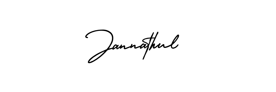 Jannathul stylish signature style. Best Handwritten Sign (AmerikaSignatureDemo-Regular) for my name. Handwritten Signature Collection Ideas for my name Jannathul. Jannathul signature style 3 images and pictures png