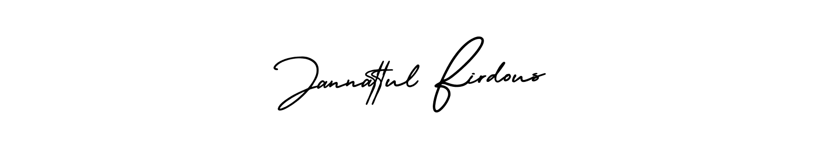 How to make Jannattul Firdous signature? AmerikaSignatureDemo-Regular is a professional autograph style. Create handwritten signature for Jannattul Firdous name. Jannattul Firdous signature style 3 images and pictures png