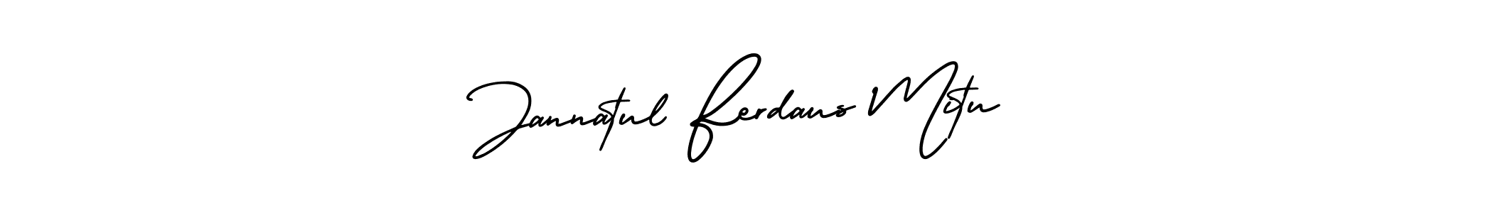 Jannatul Ferdaus Mitu stylish signature style. Best Handwritten Sign (AmerikaSignatureDemo-Regular) for my name. Handwritten Signature Collection Ideas for my name Jannatul Ferdaus Mitu. Jannatul Ferdaus Mitu signature style 3 images and pictures png