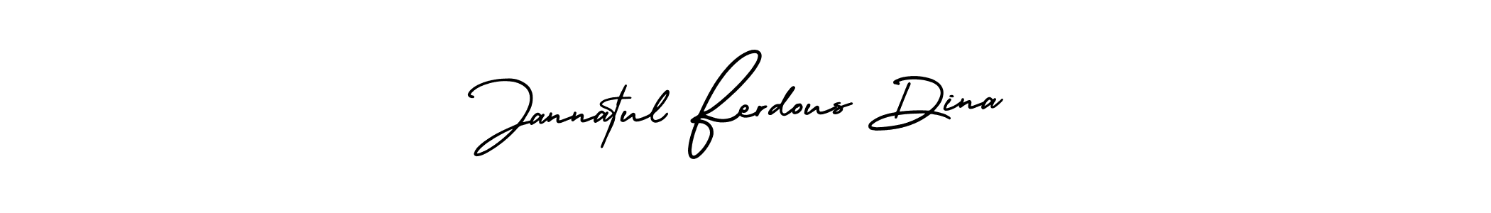 It looks lik you need a new signature style for name Jannatul Ferdous Dina. Design unique handwritten (AmerikaSignatureDemo-Regular) signature with our free signature maker in just a few clicks. Jannatul Ferdous Dina signature style 3 images and pictures png