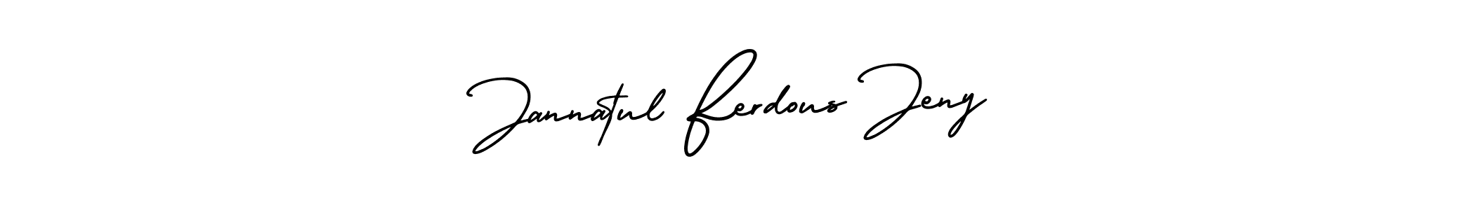 It looks lik you need a new signature style for name Jannatul Ferdous Jeny. Design unique handwritten (AmerikaSignatureDemo-Regular) signature with our free signature maker in just a few clicks. Jannatul Ferdous Jeny signature style 3 images and pictures png