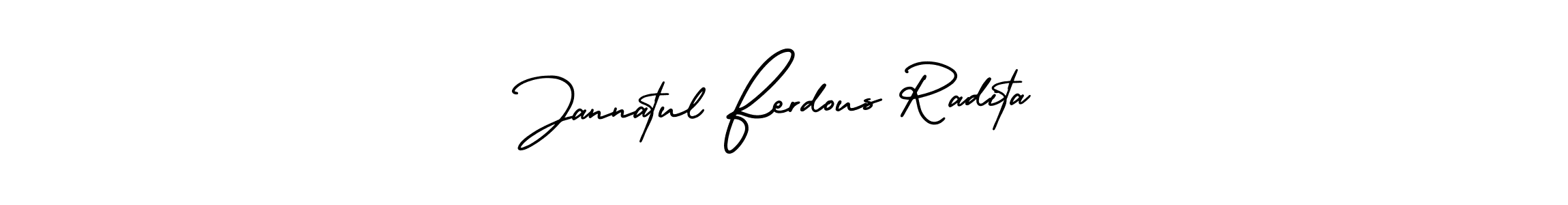 Similarly AmerikaSignatureDemo-Regular is the best handwritten signature design. Signature creator online .You can use it as an online autograph creator for name Jannatul Ferdous Radita. Jannatul Ferdous Radita signature style 3 images and pictures png