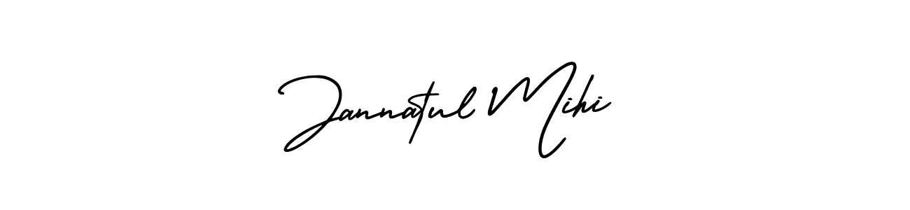 How to make Jannatul Mihi name signature. Use AmerikaSignatureDemo-Regular style for creating short signs online. This is the latest handwritten sign. Jannatul Mihi signature style 3 images and pictures png