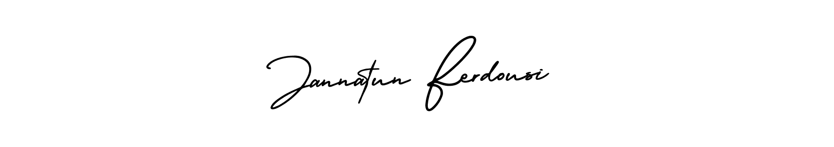 How to make Jannatun Ferdousi name signature. Use AmerikaSignatureDemo-Regular style for creating short signs online. This is the latest handwritten sign. Jannatun Ferdousi signature style 3 images and pictures png