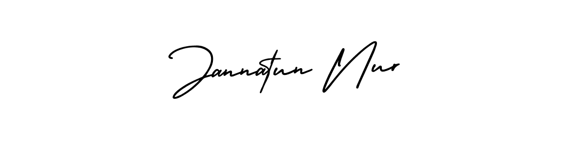 You should practise on your own different ways (AmerikaSignatureDemo-Regular) to write your name (Jannatun Nur) in signature. don't let someone else do it for you. Jannatun Nur signature style 3 images and pictures png