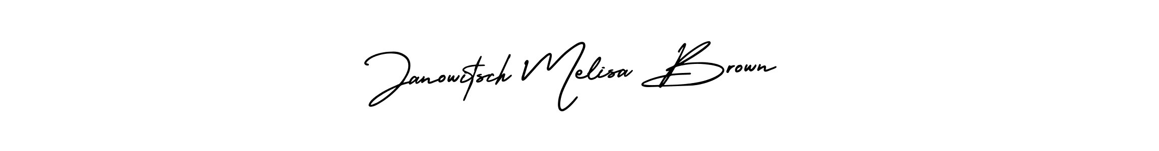 if you are searching for the best signature style for your name Janowitsch Melisa Brown. so please give up your signature search. here we have designed multiple signature styles  using AmerikaSignatureDemo-Regular. Janowitsch Melisa Brown signature style 3 images and pictures png