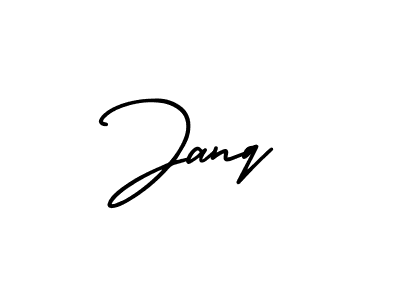 How to make Janq name signature. Use AmerikaSignatureDemo-Regular style for creating short signs online. This is the latest handwritten sign. Janq signature style 3 images and pictures png