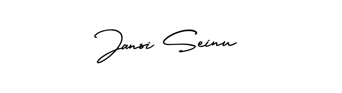 The best way (AmerikaSignatureDemo-Regular) to make a short signature is to pick only two or three words in your name. The name Jansi Seinu include a total of six letters. For converting this name. Jansi Seinu signature style 3 images and pictures png