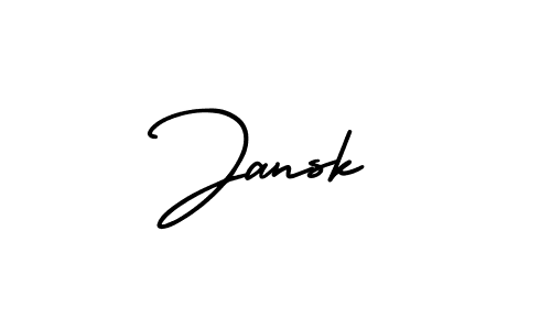 Make a beautiful signature design for name Jansk. With this signature (AmerikaSignatureDemo-Regular) style, you can create a handwritten signature for free. Jansk signature style 3 images and pictures png