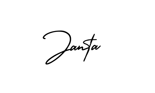 Janta stylish signature style. Best Handwritten Sign (AmerikaSignatureDemo-Regular) for my name. Handwritten Signature Collection Ideas for my name Janta. Janta signature style 3 images and pictures png