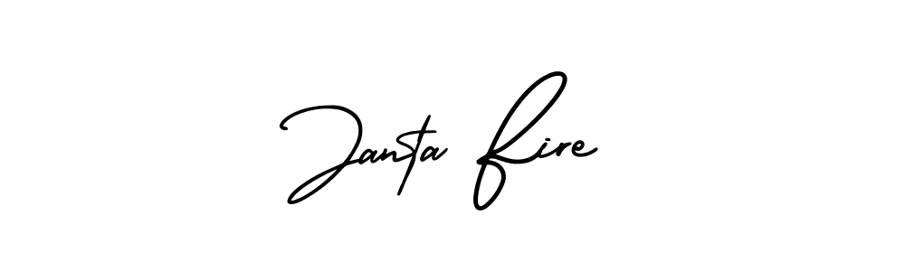 Make a beautiful signature design for name Janta Fire. With this signature (AmerikaSignatureDemo-Regular) style, you can create a handwritten signature for free. Janta Fire signature style 3 images and pictures png