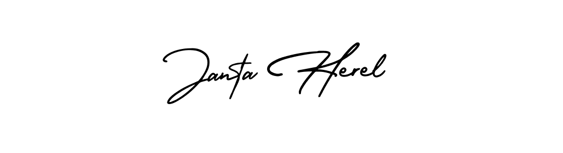 Use a signature maker to create a handwritten signature online. With this signature software, you can design (AmerikaSignatureDemo-Regular) your own signature for name Janta Herel. Janta Herel signature style 3 images and pictures png