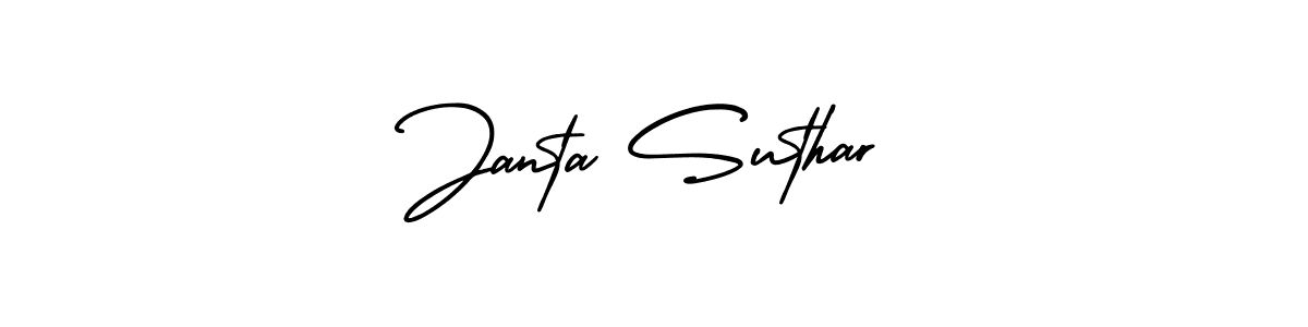 Make a short Janta Suthar signature style. Manage your documents anywhere anytime using AmerikaSignatureDemo-Regular. Create and add eSignatures, submit forms, share and send files easily. Janta Suthar signature style 3 images and pictures png