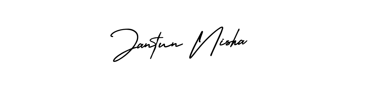How to Draw Jantun Nisha signature style? AmerikaSignatureDemo-Regular is a latest design signature styles for name Jantun Nisha. Jantun Nisha signature style 3 images and pictures png