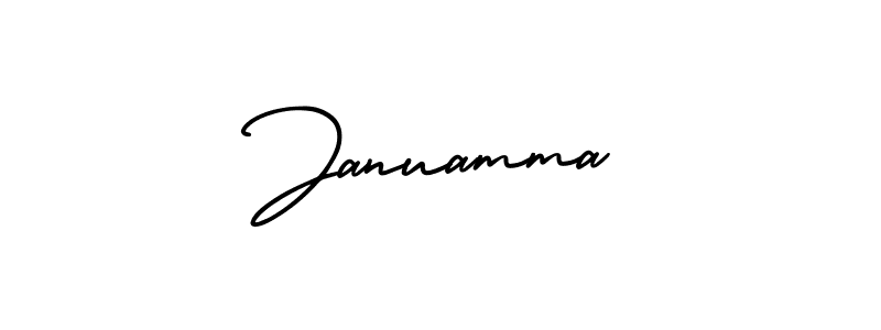 How to make Januamma name signature. Use AmerikaSignatureDemo-Regular style for creating short signs online. This is the latest handwritten sign. Januamma signature style 3 images and pictures png
