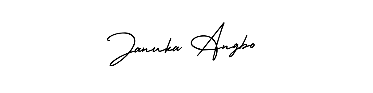 Similarly AmerikaSignatureDemo-Regular is the best handwritten signature design. Signature creator online .You can use it as an online autograph creator for name Januka Angbo. Januka Angbo signature style 3 images and pictures png