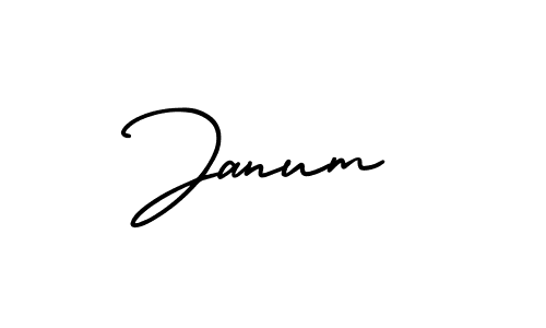 Make a beautiful signature design for name Janum. With this signature (AmerikaSignatureDemo-Regular) style, you can create a handwritten signature for free. Janum signature style 3 images and pictures png