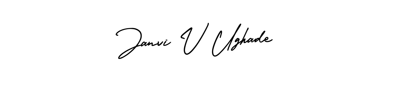 How to make Janvi V Ughade name signature. Use AmerikaSignatureDemo-Regular style for creating short signs online. This is the latest handwritten sign. Janvi V Ughade signature style 3 images and pictures png