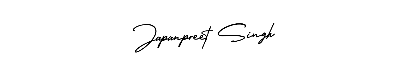 The best way (AmerikaSignatureDemo-Regular) to make a short signature is to pick only two or three words in your name. The name Japanpreet Singh include a total of six letters. For converting this name. Japanpreet Singh signature style 3 images and pictures png