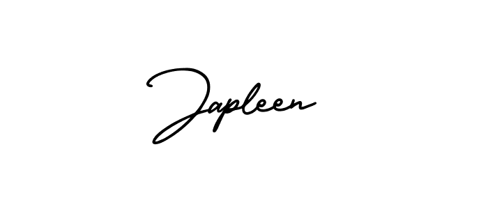 Japleen stylish signature style. Best Handwritten Sign (AmerikaSignatureDemo-Regular) for my name. Handwritten Signature Collection Ideas for my name Japleen. Japleen signature style 3 images and pictures png