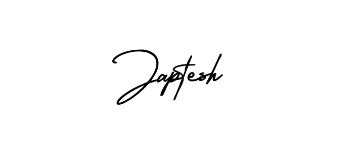 The best way (AmerikaSignatureDemo-Regular) to make a short signature is to pick only two or three words in your name. The name Japtesh include a total of six letters. For converting this name. Japtesh signature style 3 images and pictures png