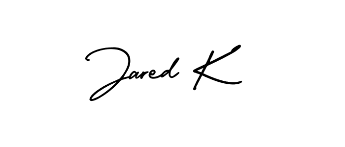 Also we have Jared K name is the best signature style. Create professional handwritten signature collection using AmerikaSignatureDemo-Regular autograph style. Jared K signature style 3 images and pictures png