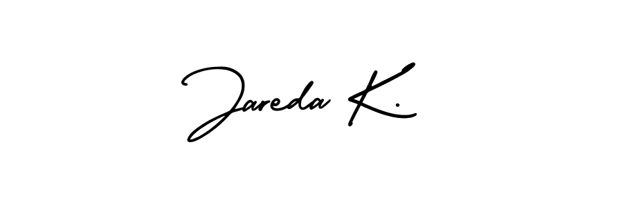 How to make Jareda K. signature? AmerikaSignatureDemo-Regular is a professional autograph style. Create handwritten signature for Jareda K. name. Jareda K. signature style 3 images and pictures png