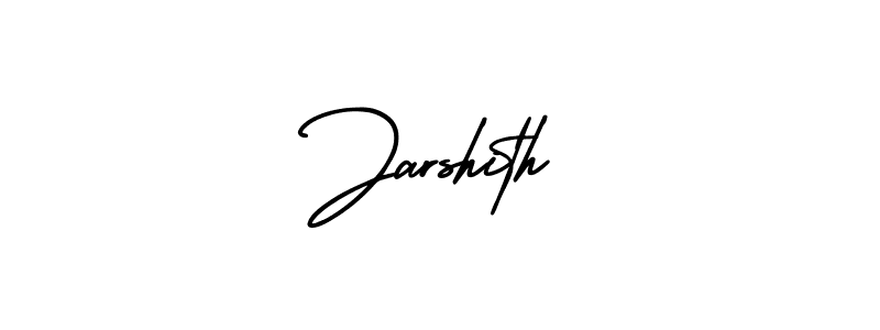 You should practise on your own different ways (AmerikaSignatureDemo-Regular) to write your name (Jarshith) in signature. don't let someone else do it for you. Jarshith signature style 3 images and pictures png