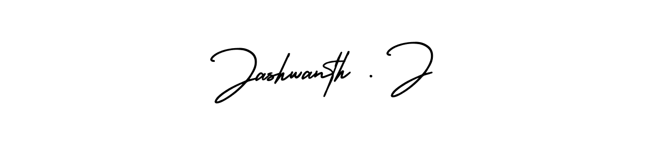You should practise on your own different ways (AmerikaSignatureDemo-Regular) to write your name (Jashwanth . J) in signature. don't let someone else do it for you. Jashwanth . J signature style 3 images and pictures png