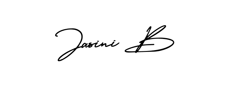The best way (AmerikaSignatureDemo-Regular) to make a short signature is to pick only two or three words in your name. The name Jasini B include a total of six letters. For converting this name. Jasini B signature style 3 images and pictures png