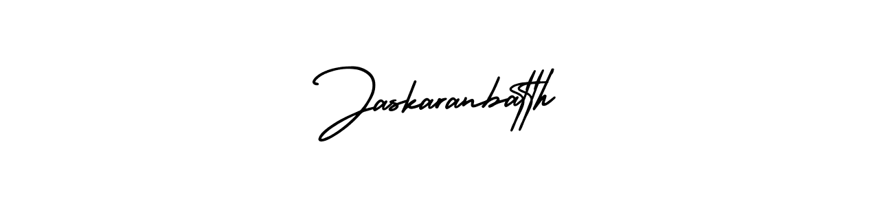 The best way (AmerikaSignatureDemo-Regular) to make a short signature is to pick only two or three words in your name. The name Jaskaranbatth include a total of six letters. For converting this name. Jaskaranbatth signature style 3 images and pictures png