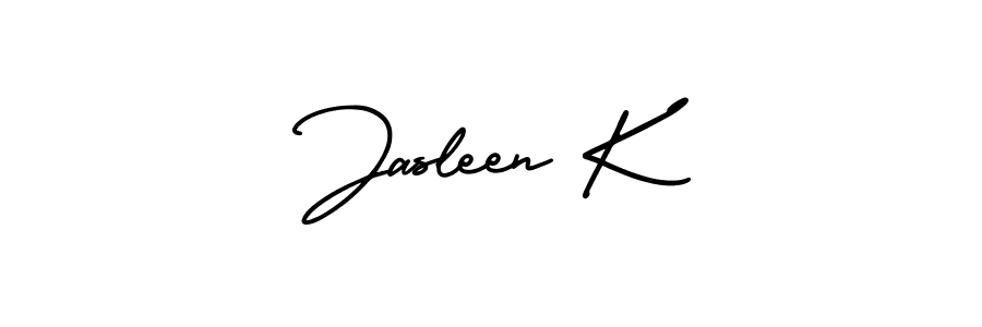 How to make Jasleen K signature? AmerikaSignatureDemo-Regular is a professional autograph style. Create handwritten signature for Jasleen K name. Jasleen K signature style 3 images and pictures png