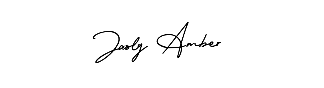 The best way (AmerikaSignatureDemo-Regular) to make a short signature is to pick only two or three words in your name. The name Jasly Amber include a total of six letters. For converting this name. Jasly Amber signature style 3 images and pictures png
