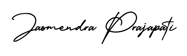 The AmerikaSignatureDemo-Regular font transforms the name Jasmendra Prajapati into an executive sign with sharp precision and distinguished character. Jasmendra Prajapati signature style 3 images and pictures png
