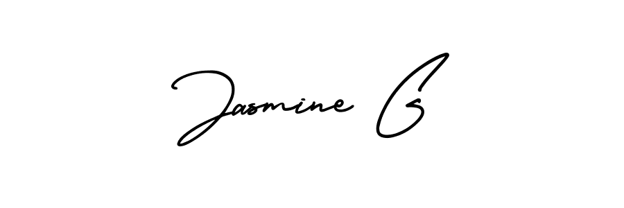How to make Jasmine G name signature. Use AmerikaSignatureDemo-Regular style for creating short signs online. This is the latest handwritten sign. Jasmine G signature style 3 images and pictures png