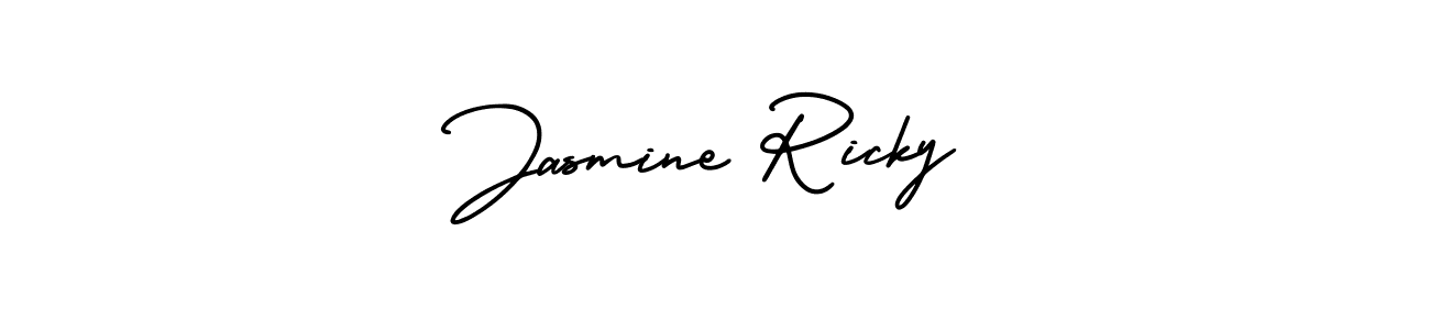 It looks lik you need a new signature style for name Jasmine Ricky. Design unique handwritten (AmerikaSignatureDemo-Regular) signature with our free signature maker in just a few clicks. Jasmine Ricky signature style 3 images and pictures png