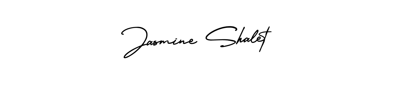 The best way (AmerikaSignatureDemo-Regular) to make a short signature is to pick only two or three words in your name. The name Jasmine Shalet include a total of six letters. For converting this name. Jasmine Shalet signature style 3 images and pictures png