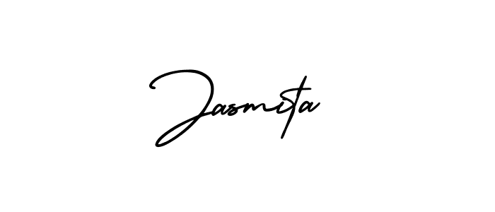 The best way (AmerikaSignatureDemo-Regular) to make a short signature is to pick only two or three words in your name. The name Jasmita include a total of six letters. For converting this name. Jasmita signature style 3 images and pictures png