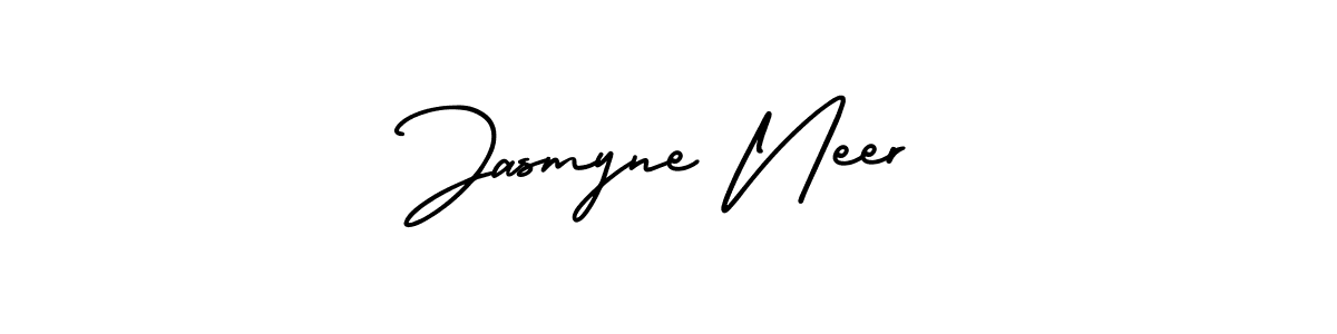 You should practise on your own different ways (AmerikaSignatureDemo-Regular) to write your name (Jasmyne Neer) in signature. don't let someone else do it for you. Jasmyne Neer signature style 3 images and pictures png