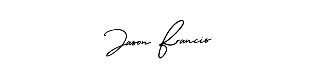 The best way (AmerikaSignatureDemo-Regular) to make a short signature is to pick only two or three words in your name. The name Jason Francis include a total of six letters. For converting this name. Jason Francis signature style 3 images and pictures png