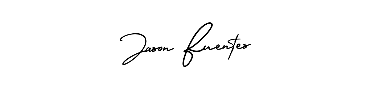 You should practise on your own different ways (AmerikaSignatureDemo-Regular) to write your name (Jason Fuentes) in signature. don't let someone else do it for you. Jason Fuentes signature style 3 images and pictures png