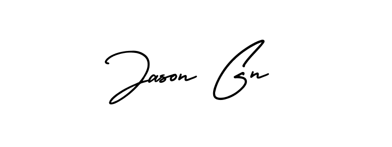 Use a signature maker to create a handwritten signature online. With this signature software, you can design (AmerikaSignatureDemo-Regular) your own signature for name Jason Gn. Jason Gn signature style 3 images and pictures png