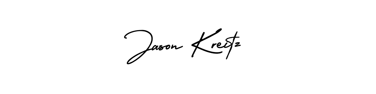 It looks lik you need a new signature style for name Jason Kreitz. Design unique handwritten (AmerikaSignatureDemo-Regular) signature with our free signature maker in just a few clicks. Jason Kreitz signature style 3 images and pictures png