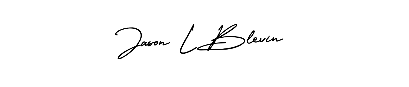 This is the best signature style for the Jason L Blevin name. Also you like these signature font (AmerikaSignatureDemo-Regular). Mix name signature. Jason L Blevin signature style 3 images and pictures png
