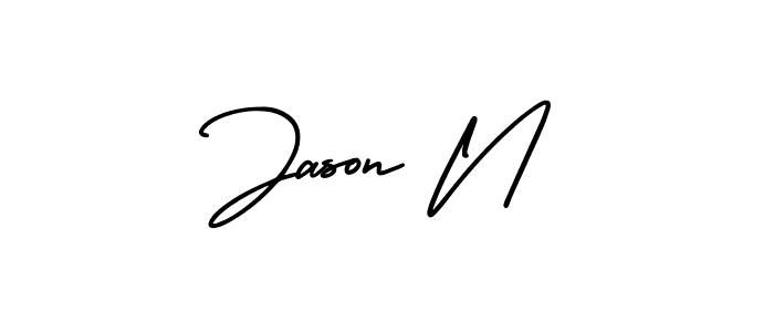 Create a beautiful signature design for name Jason N. With this signature (AmerikaSignatureDemo-Regular) fonts, you can make a handwritten signature for free. Jason N signature style 3 images and pictures png