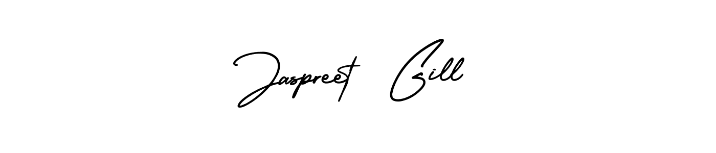 The best way (AmerikaSignatureDemo-Regular) to make a short signature is to pick only two or three words in your name. The name Jaspreet  Gill include a total of six letters. For converting this name. Jaspreet  Gill signature style 3 images and pictures png