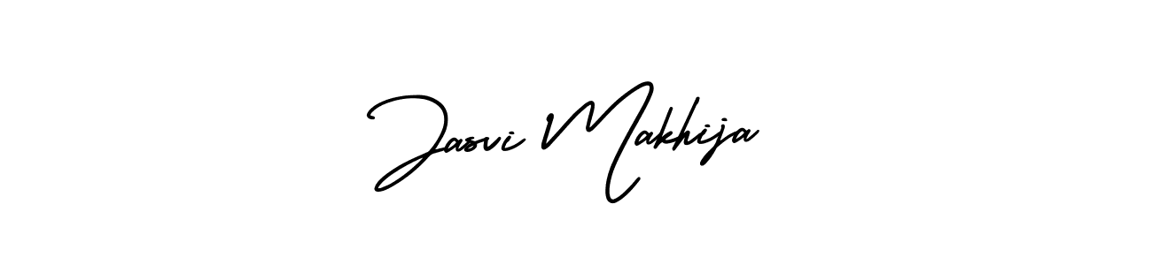 The best way (AmerikaSignatureDemo-Regular) to make a short signature is to pick only two or three words in your name. The name Jasvi Makhija include a total of six letters. For converting this name. Jasvi Makhija signature style 3 images and pictures png