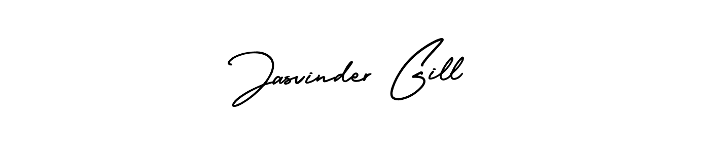 You should practise on your own different ways (AmerikaSignatureDemo-Regular) to write your name (Jasvinder Gill) in signature. don't let someone else do it for you. Jasvinder Gill signature style 3 images and pictures png