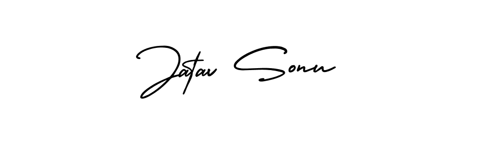 The best way (AmerikaSignatureDemo-Regular) to make a short signature is to pick only two or three words in your name. The name Jatav Sonu include a total of six letters. For converting this name. Jatav Sonu signature style 3 images and pictures png
